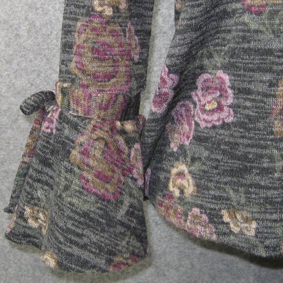 Style & Co Printed Lantern Sleeve Top Black Floral Size PP NWT - Picture 4 of 8